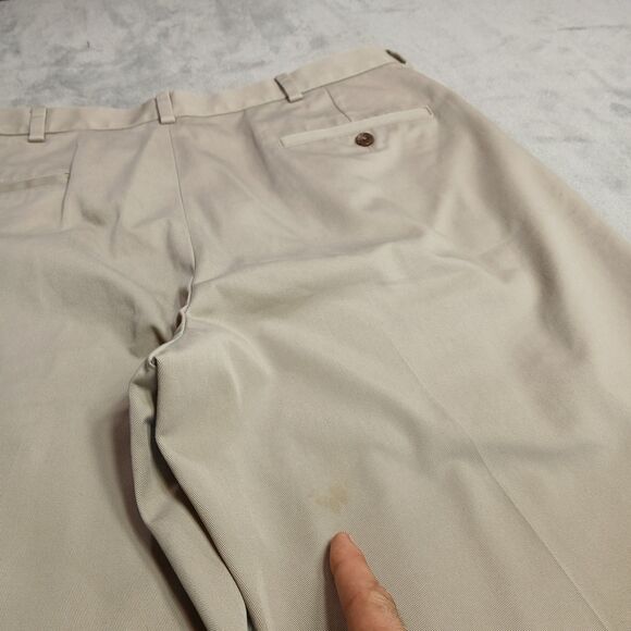 Brooks Brothers Hudson Dress Pants Mens 36x32 Classic Khaki Cotton Golf Preppy - Picture 6 of 13
